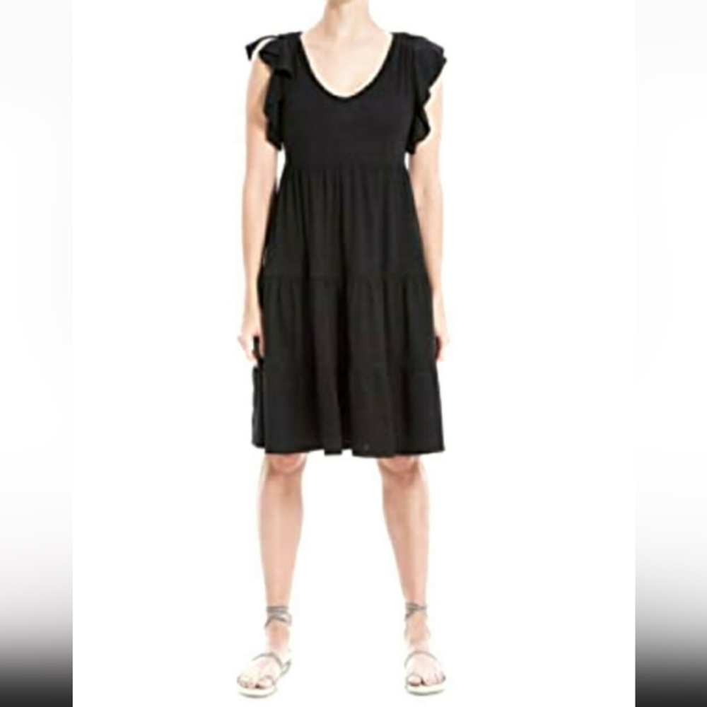 Max Studio - Ruffled Tiered Dress - Small - Black - EUC